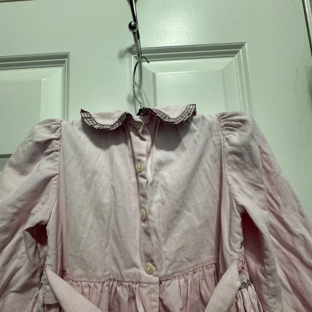 Maria Elena size 6 pink smocked light corduroy dress